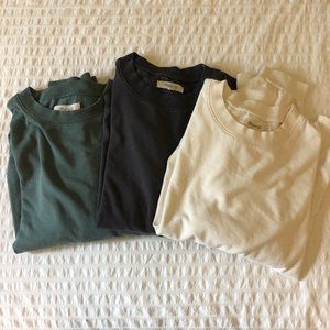 LOT OF 3 / Supima Cotton Essential Long-Sleeve Tee / Madewell / S